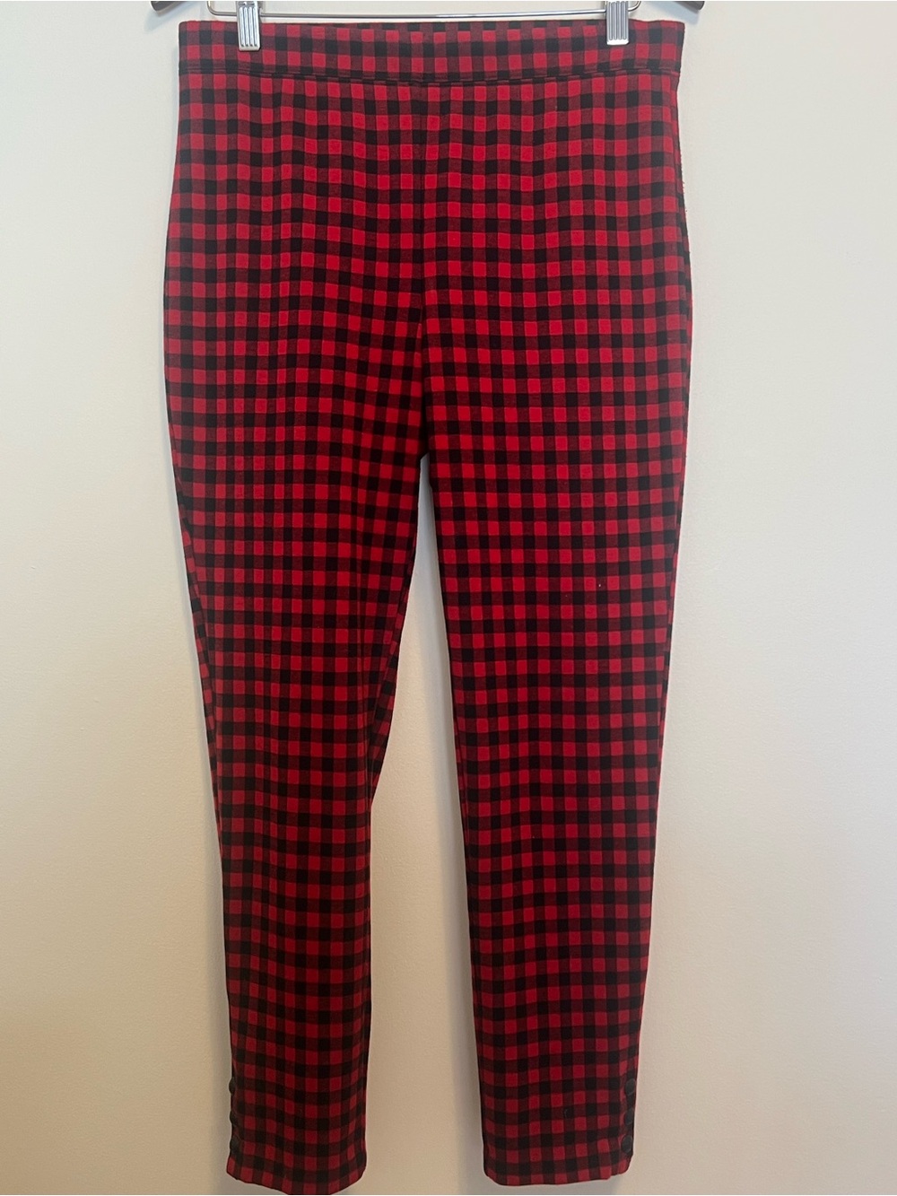 Talbots Red and Black Buffalo Check Leggings